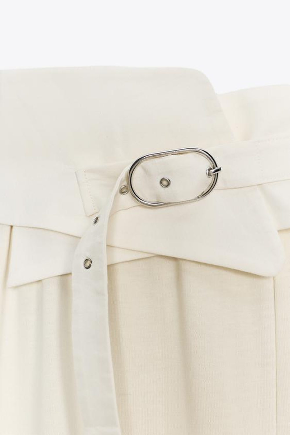 ZARA БРЮКИ С РЕМНЕМ, ЭКРЮ