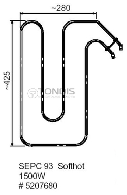 ТЭН Helo SEPC-93 (1500 W, для печи Havanna, Softhot)