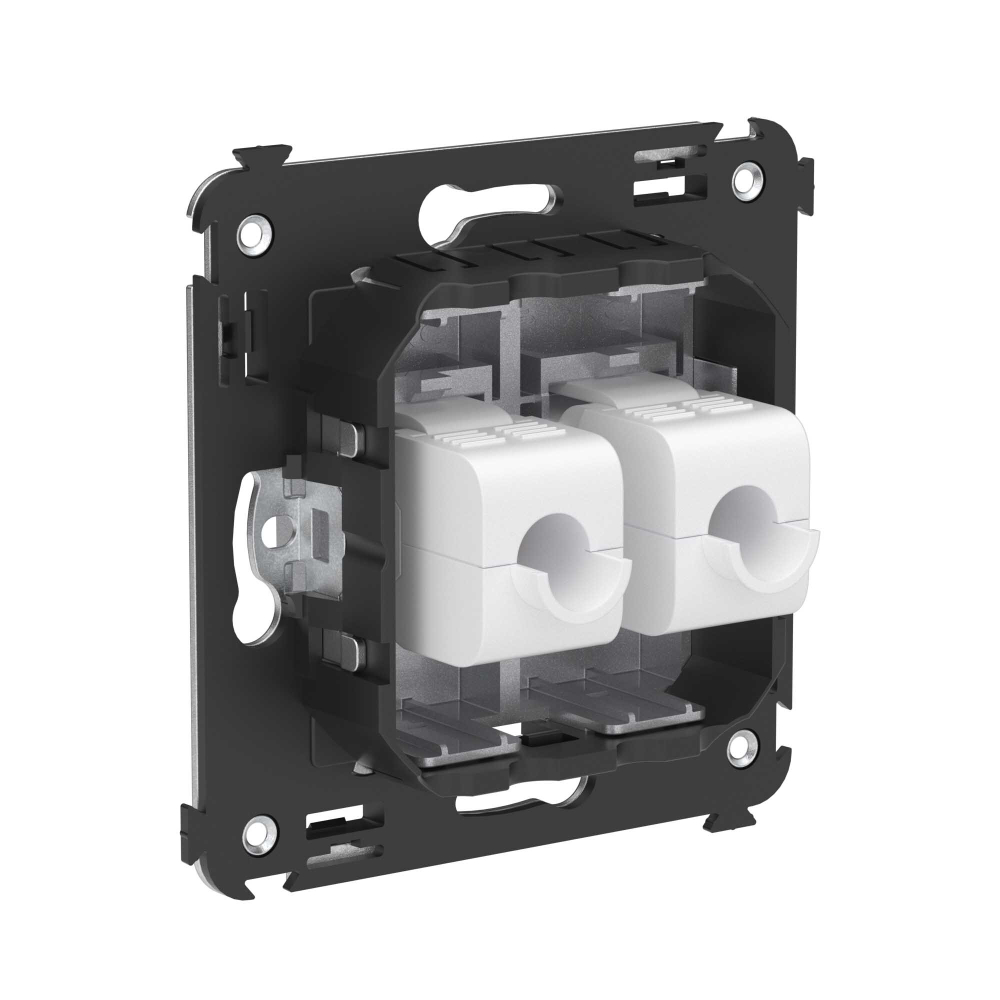 Компьютерная розетка RJ-45 без шторки в стену, кат.5е двойная, "Avanti", "Закаленная сталь"