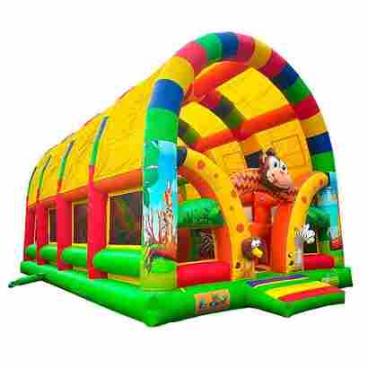 Коммерческий надувной батут «Зверята 2» с крышей, 10х6х6 м
