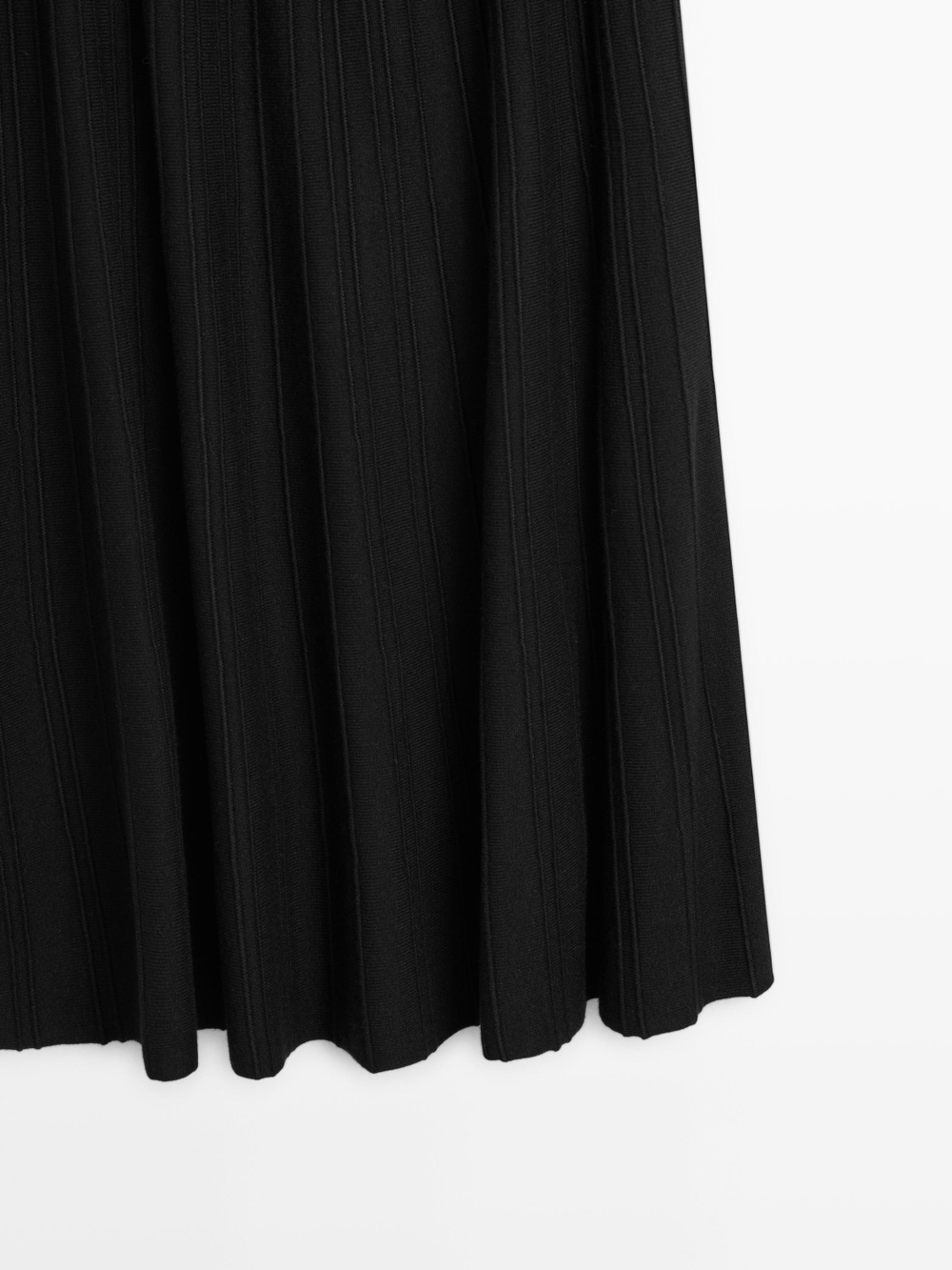 Massimo Dutti Длинная трикотажная юбка с воланом, черный