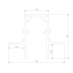 Slim Magnetic Шинопровод встраиваемый под ГКЛ 12,5мм черный)(2м) 85207/00 85207/00