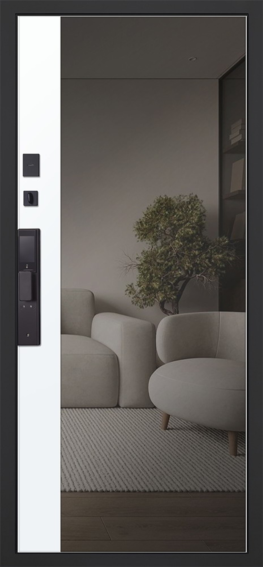 Стальная дверь "Авангард" с зеркалом (биометрический замок)