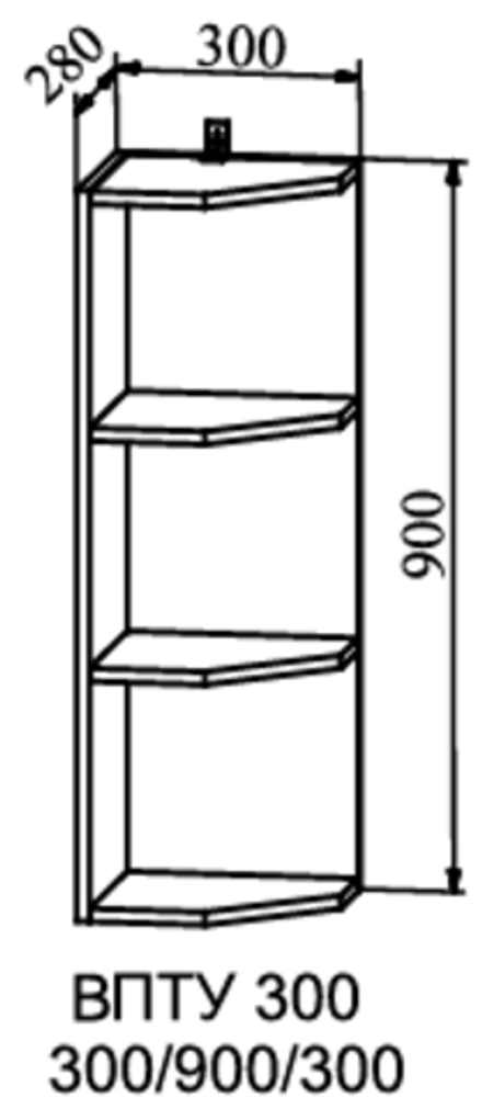 шкаф верхний полка угловая высокий 300 ройс