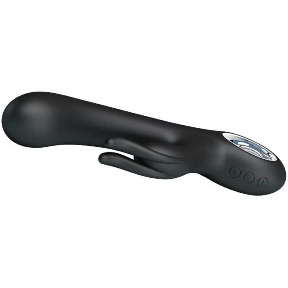 Перезаряжаемый вибратор изогнутой формы "Carina" с клиторальным стимулятором (Цвет: черный)