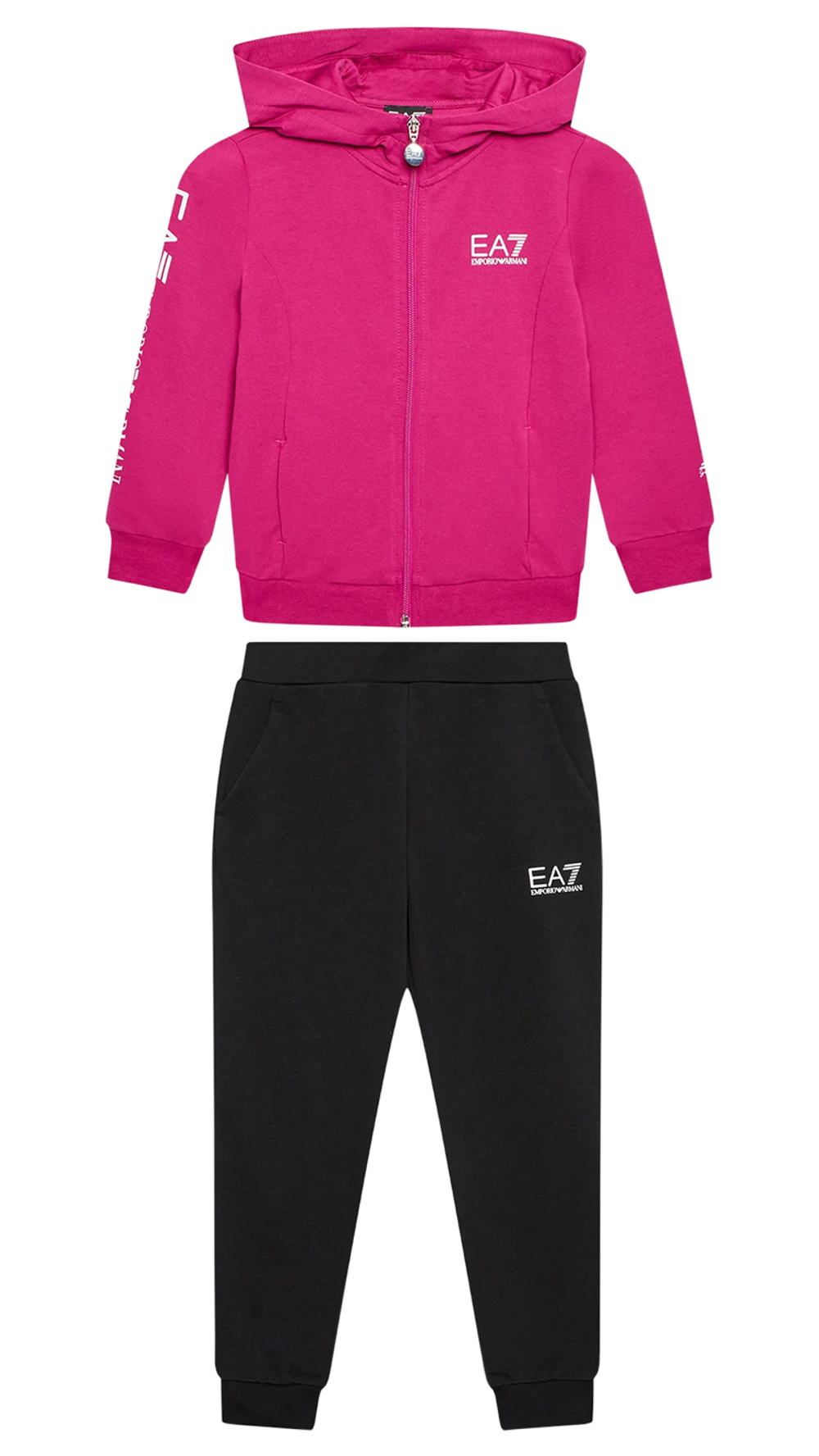 Детский теннисный костюм EA7 Boys Jersey Tracksuit - purple/black