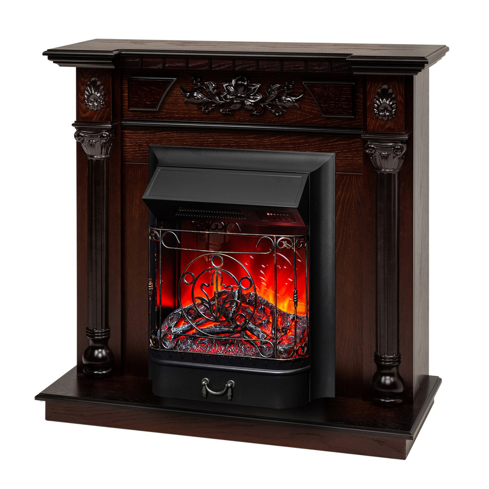Электрокамин RealFlame Dacota AO античный дуб с очагом Majestic Lux Black RC