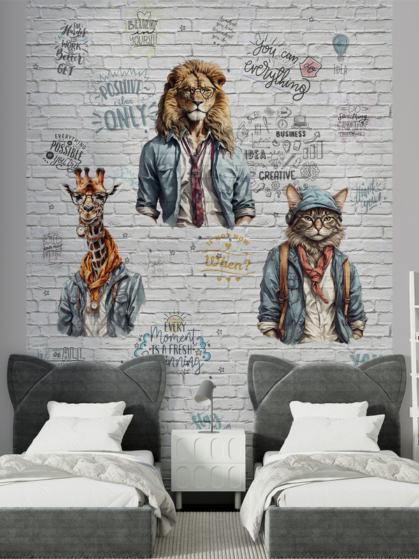 3D Фотообои подростковые граффити животные