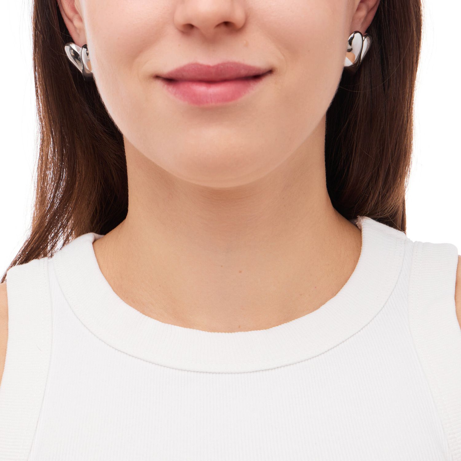 Серьги Plain Heart Earrings – Silver