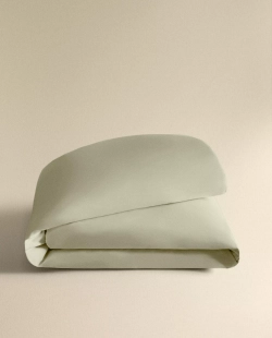 ZARA HOME (300 НИТЕЙ) ПОДОДЕЯЛЬНИК ИЗ ХЛОПКА ПЕРКАЛЬ, ЗЕЛЕНЫЙ