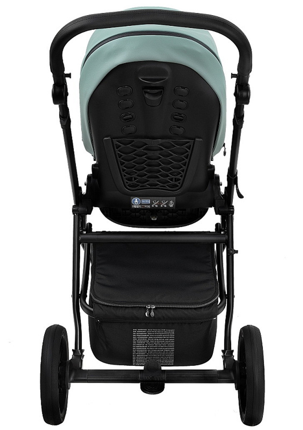 Детская коляска Roan Esso 2025 Кожа 3 в 1 с автокреслом Tutis Elo Black ESSK/214/1 Misti Mint/Grey/руч.Черный