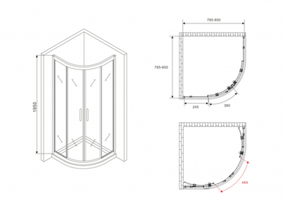 Душевой уголок ABBER Schwarzer Diamant AG01080