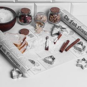 Бумага силиконизированная "Газета", для выпечки, 30см х 8 м