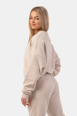 Свитшот женский Nebbia 420 Loose Fit Sweatshirt “Feeling Good” Cream