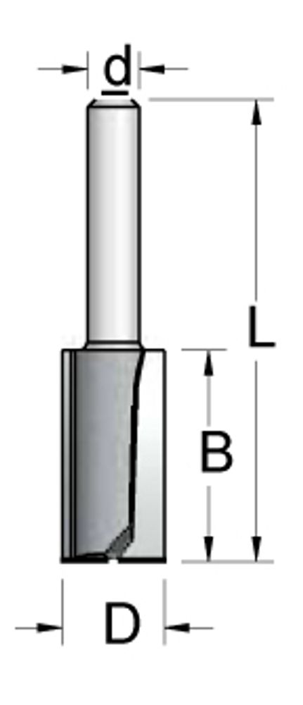 Фреза пазовая  D8 B19 Z2 хвостовик 8_S P230805