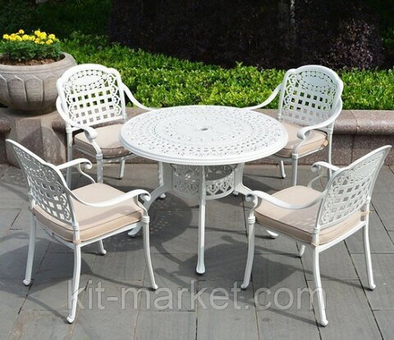 Мебель из литого алюминия Gera 4 White, светло-бежевый