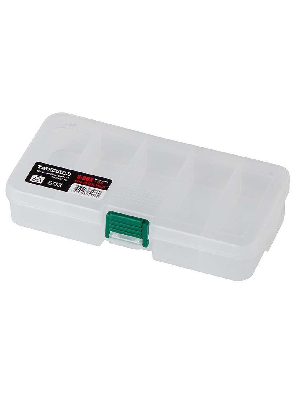 Органайзер рыболовный TauMANN X-Box D4 L Transparent (178x94x32)