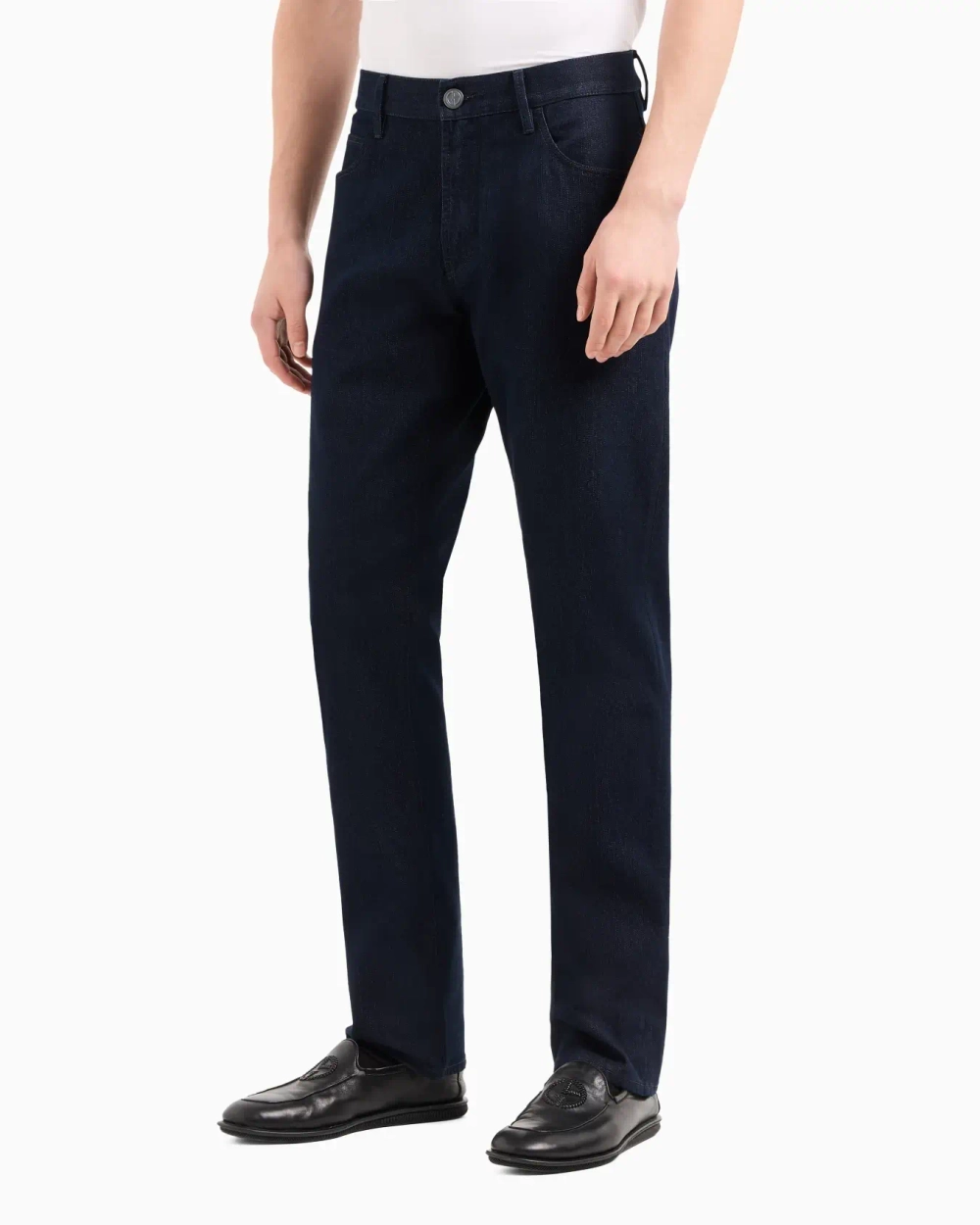 Stretch Cotton Regular Fit Trousers – мужские брюки прямого кроя из стрейч-хлопка от GIORGIO ARMANI