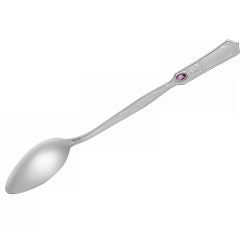 Ложка  из серебра/Чернение/Ангел-Хранитель/Со вставкой из фианитов