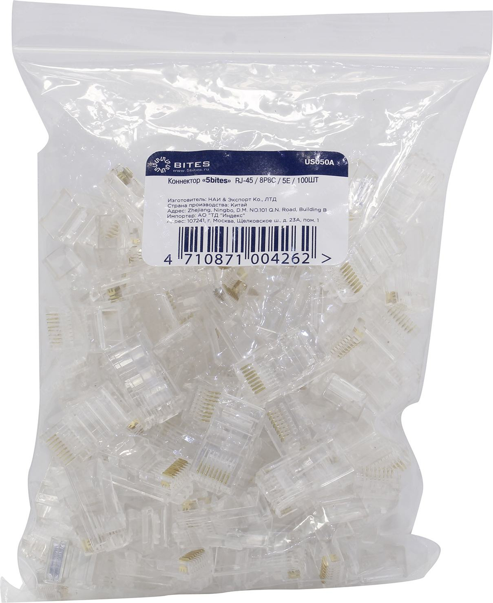 Коннектор 5bites <US005A/US050A> RJ-45  Коннектор  (уп-ка 100шт)