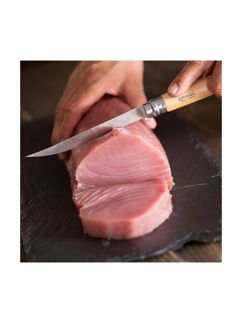 Нож филейный Opinel №12, нержавеющая сталь, рукоять из дерева бука