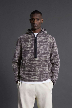 ZARA КУРТКА ИЗ ПОЛАРФЛИСА С АБСТРАКТНЫМ УЗОРОМ, ТЕМНО-РОЗОВЫЙ