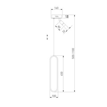 90269/1 / светильник подвесной / черный/золото