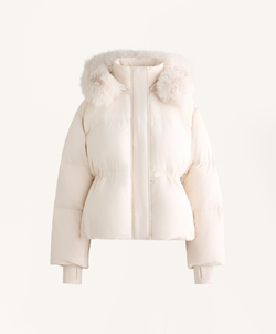 Oysho Короткий пуховик с наполнителем из 100%-го пуха, экрю