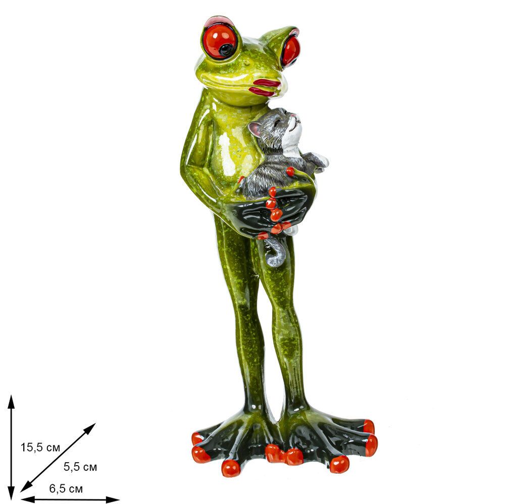 GAEM Фигурка декоративная "Лягушка", L6,5 W5 H15 см