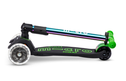 Самокат Maxi Micro Deluxe LED складной, неохром зеленый