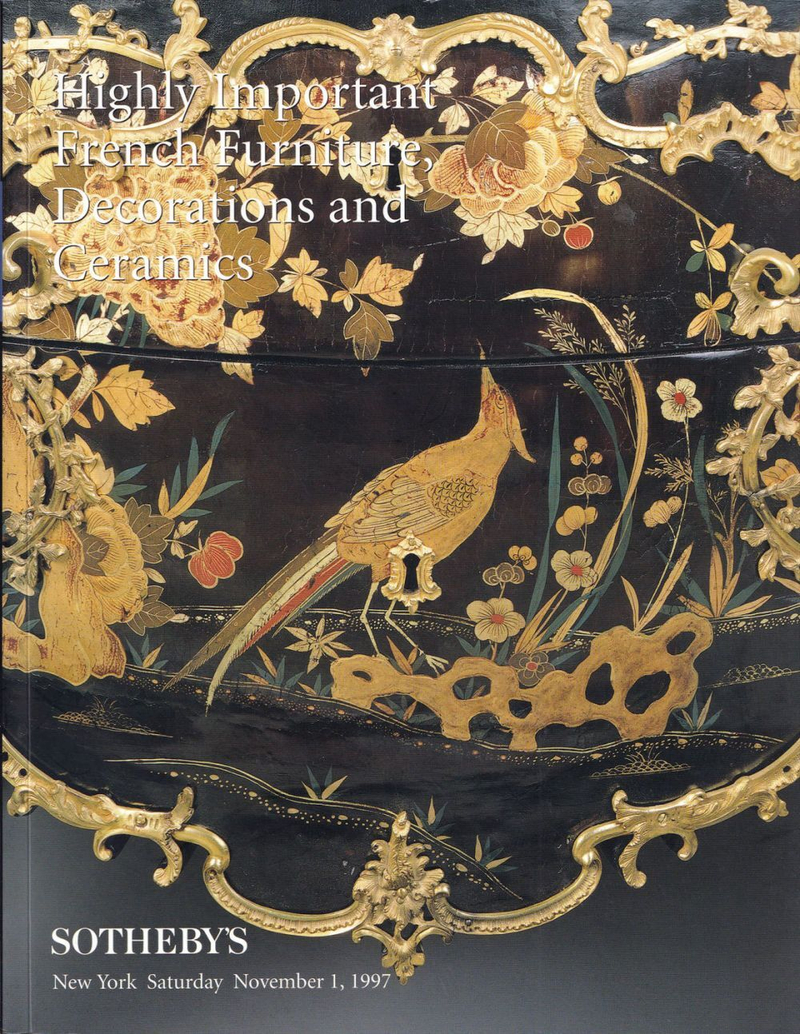 Каталог аукциона Sotheby's, Нью-Йорк, Выдающаяся французская мебель, предметы декора и керамика от 1 ноября 1997 года