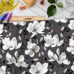 Ткань премиум атлас отцветающая клумба