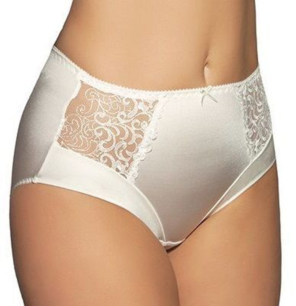 Высокие трусики с кружевными вставками Vintage (Размер: 40) (Цвет: молочный)