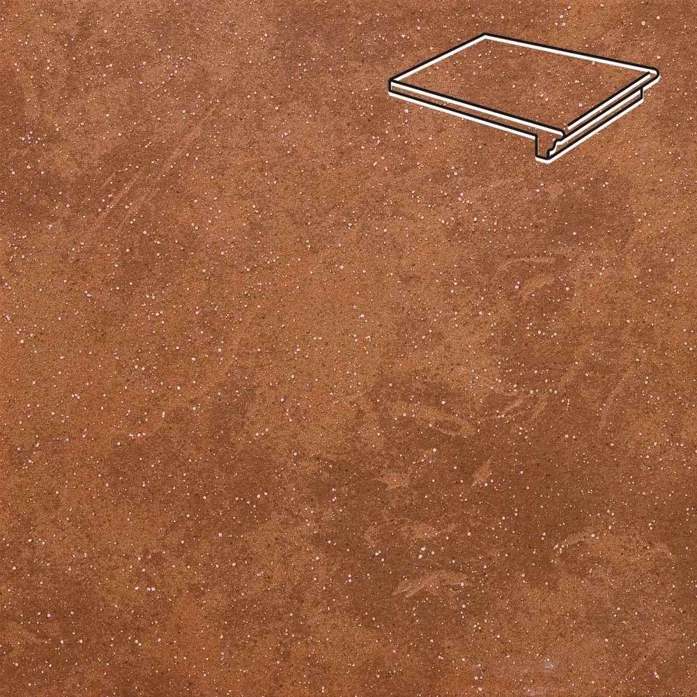 Stroeher - Keraplatte Roccia 841 rosso 340x294x12 артикул 9340 - Клинкерная ступень - флорентинер