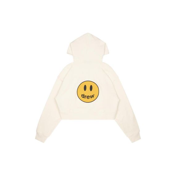 Drew House FW22 Cropped Zip Up Hoodie Off-white