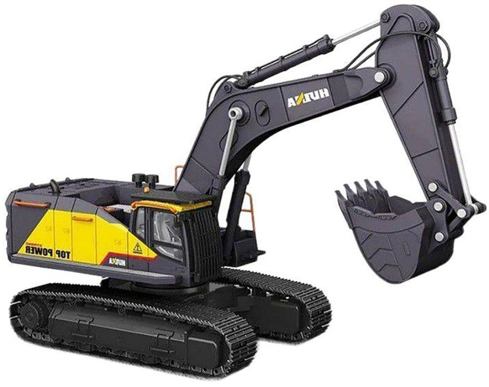 Радиоуправляемый экскаватор серый HUI NA TOYS масштаб 1:14 2.4G - HN1594-GREY