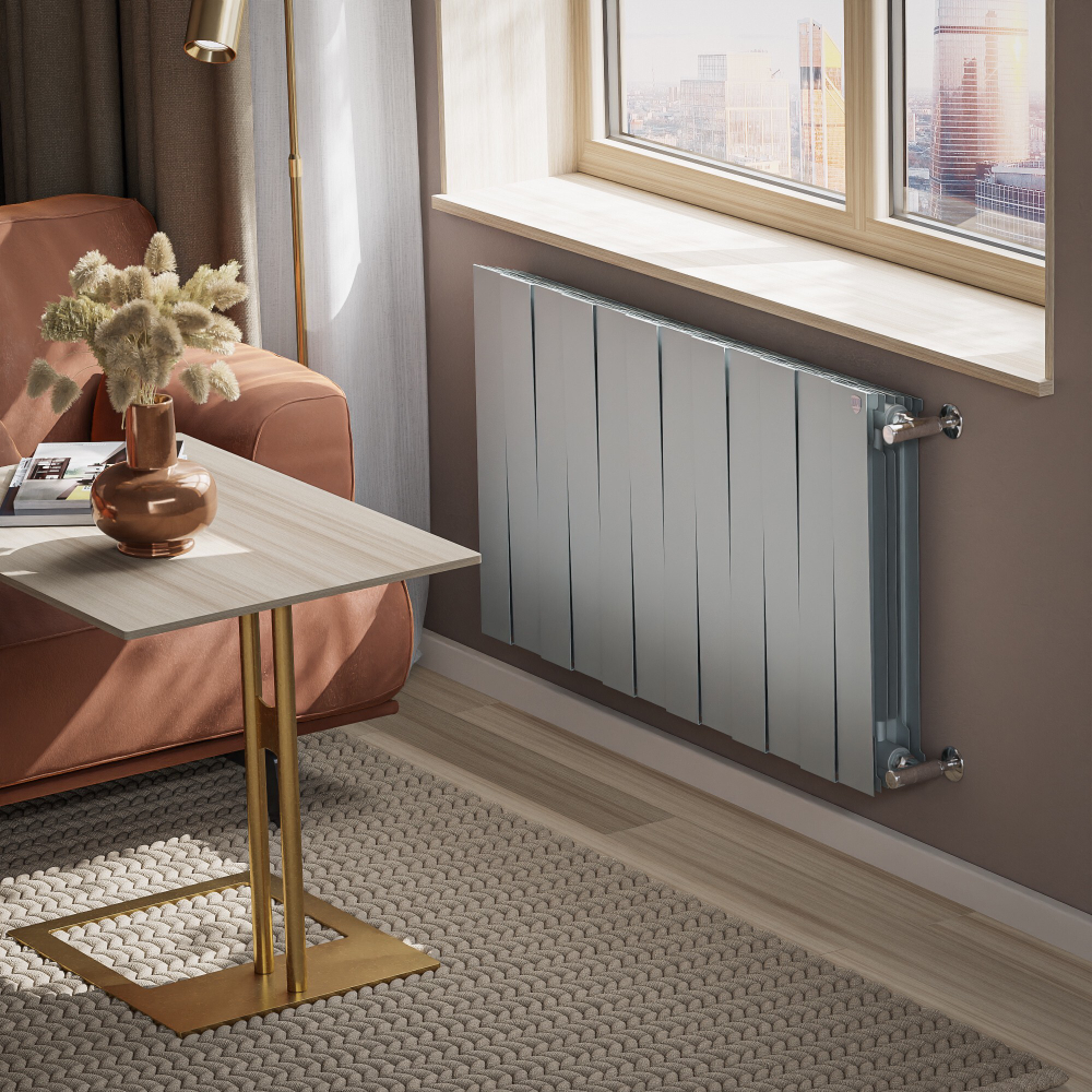 Радиатор биметаллический Royal Thermo PianoForte 500 Silver Satin 12 секций