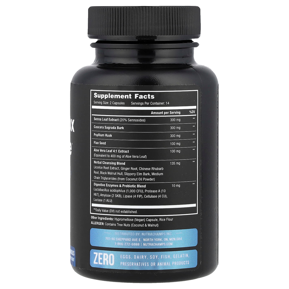 NutraChamps, Colon Detox & Cleanse, 28 веганских капсул