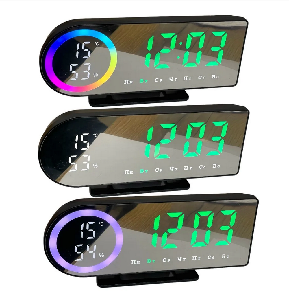 Часы-будильник настольные LED W601 Black