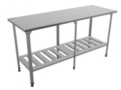 Стол производственный "Бизнес" СПЛР , полка решетка,1900х800х860 мм , c бортом