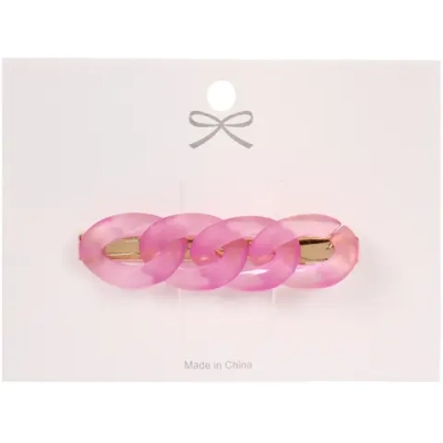 Зажим для волос 1шт на блистере «ЛАВАНДА», цепочка, цвет сиреневый, 6*1.5см