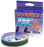Шнур Dunaev Braid PE X4 150м 0.10мм 3.8кг Тёмно-Зелёный 1шт