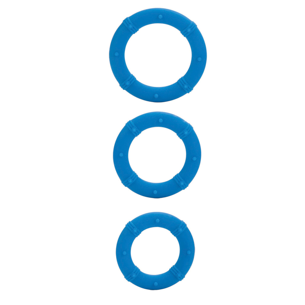 Набор из трех голубых эрекционных колец Posh Love Rings (Цвет: голубой)
