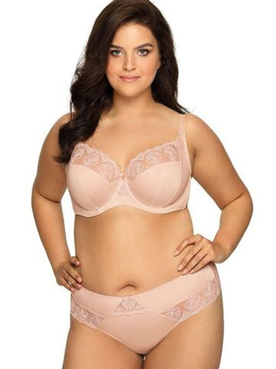 Бюстгальтер на косточках с нежными кружевными элементами (Размер: 80C) (Цвет: телесный)