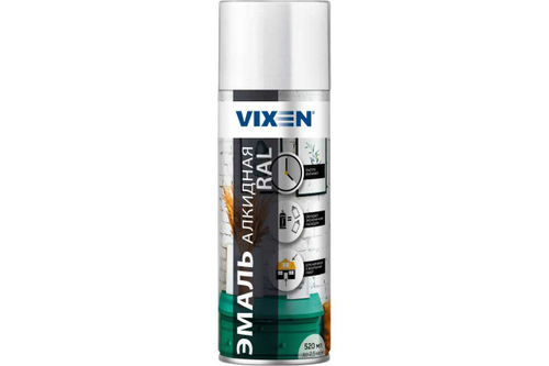Эмаль алкидная Vixen RAL9003 белая (520мл) аэрозоль