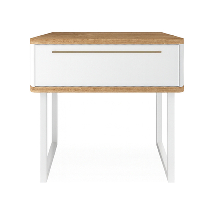 Тумба прикроватная на ножках ROYAL 5201 эко (Дуб Кантри-Белый-р.золото)