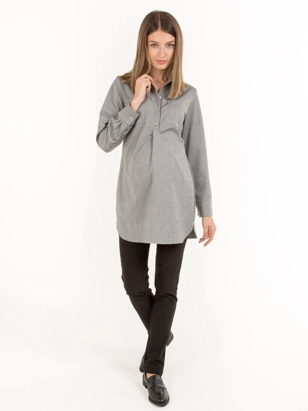 Брюки для беременных зауженные, черный 3102