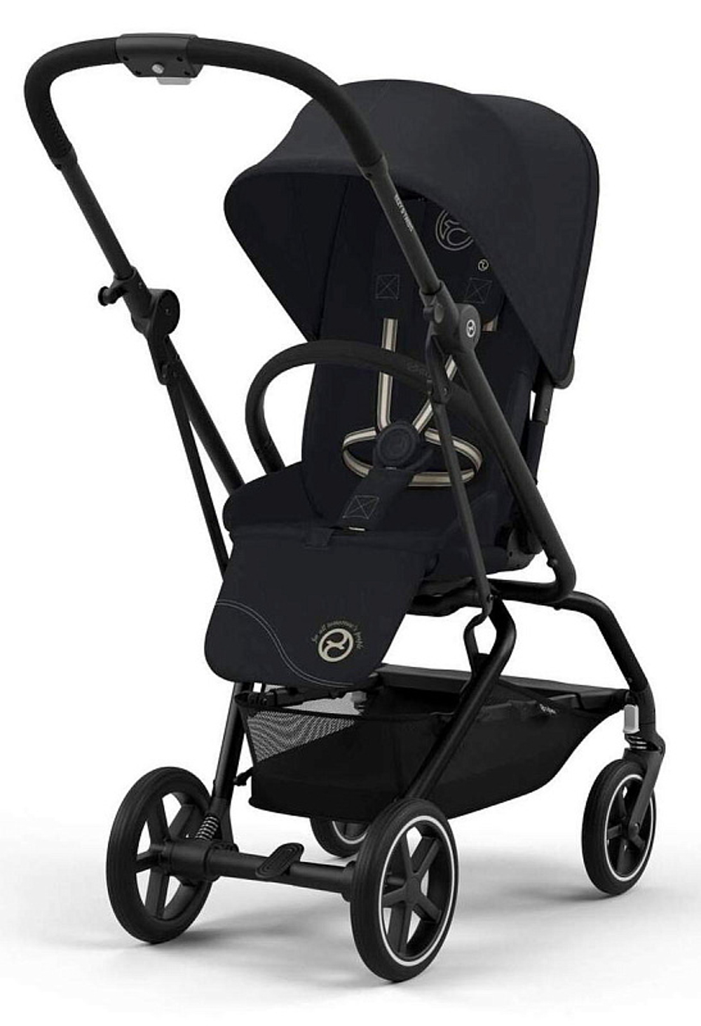 Коляска прогулочная Cybex Eezy S Twist+ 2 BLK (с дождевиком и бампером), Magic Black
