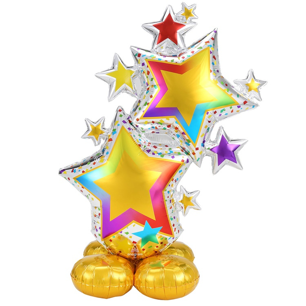 Шар Фольгированный Звезды разноцветные (Ассорти)