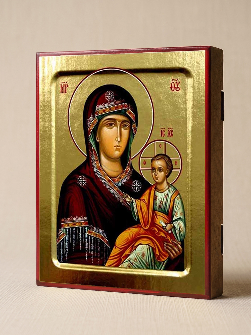 Икона Пресвятой Богородицы, Попская на дереве: 125 х 160 (Синопсисъ)